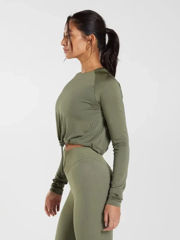 Top Crop Manga Larga Sweat
