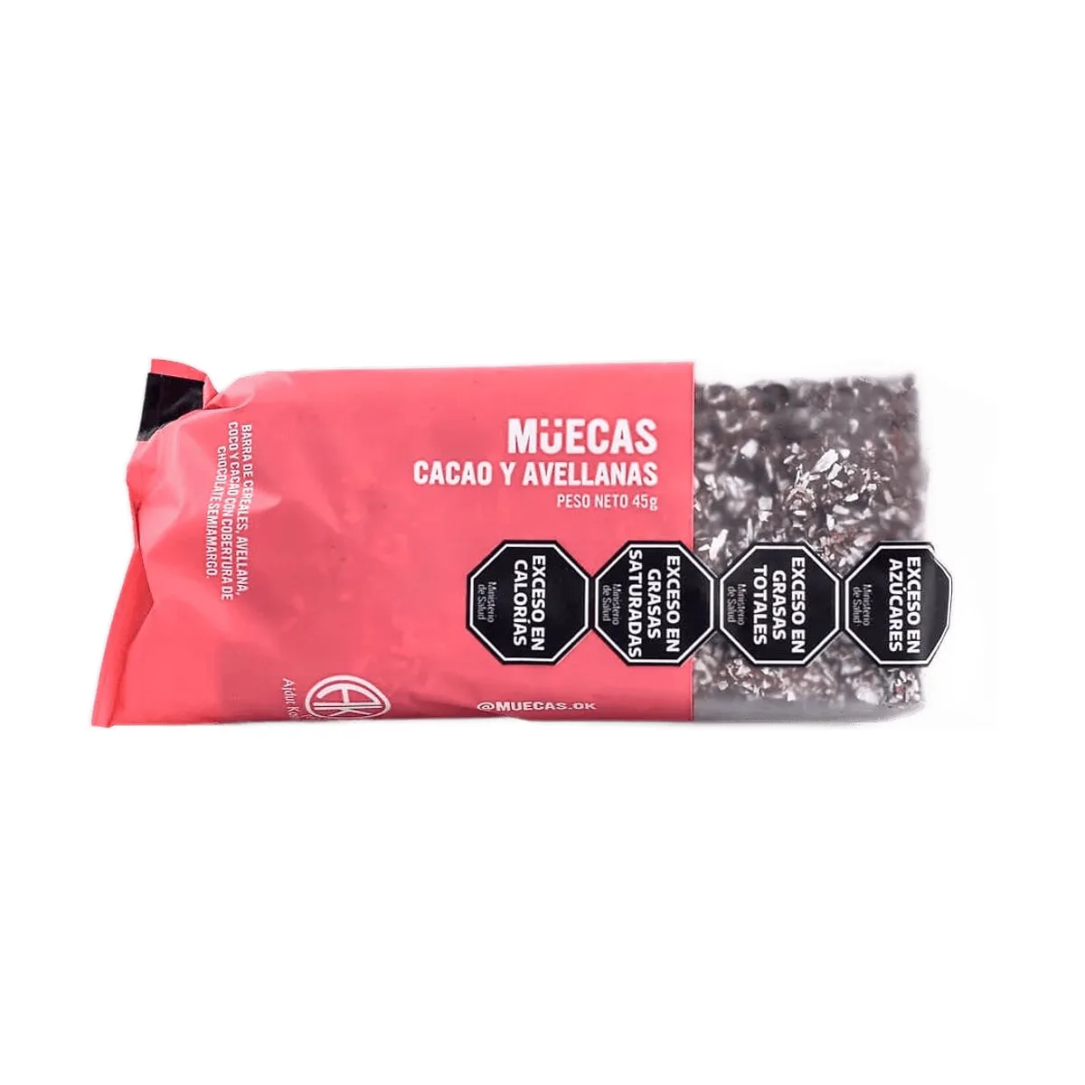 Muecas - Barrita de cacao y avellana x 45 gr
