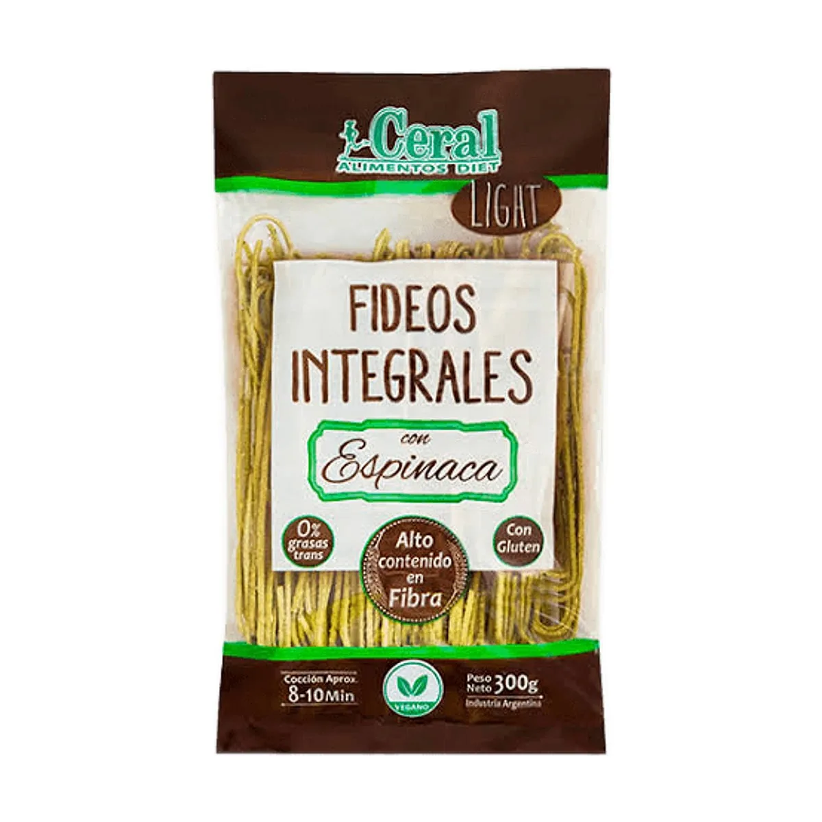 Ceral - Fideos light con espinaca x 300 gr