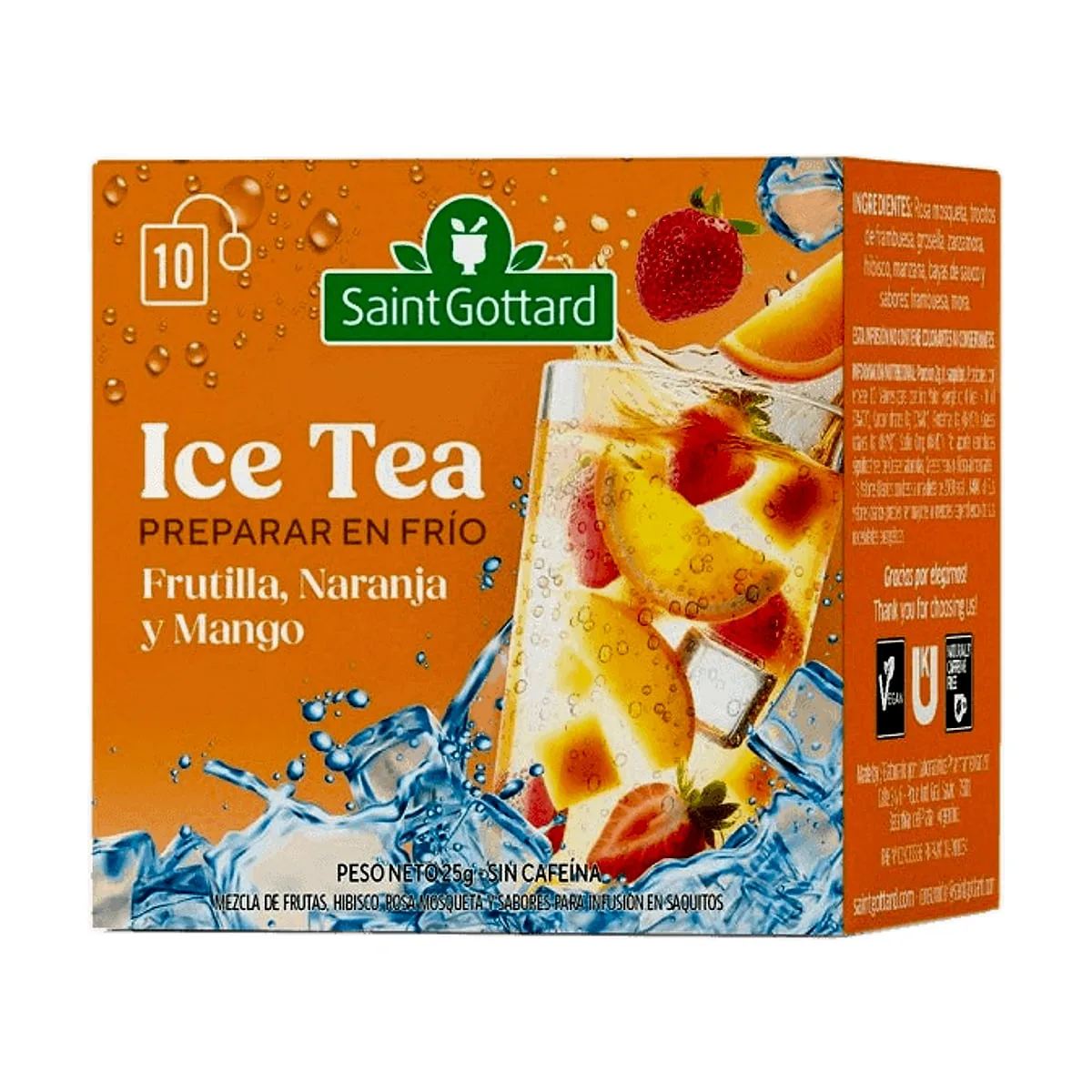 Saint Gottard - Ice Tea de Frutilla, Naranja y Mango x 10 saq
