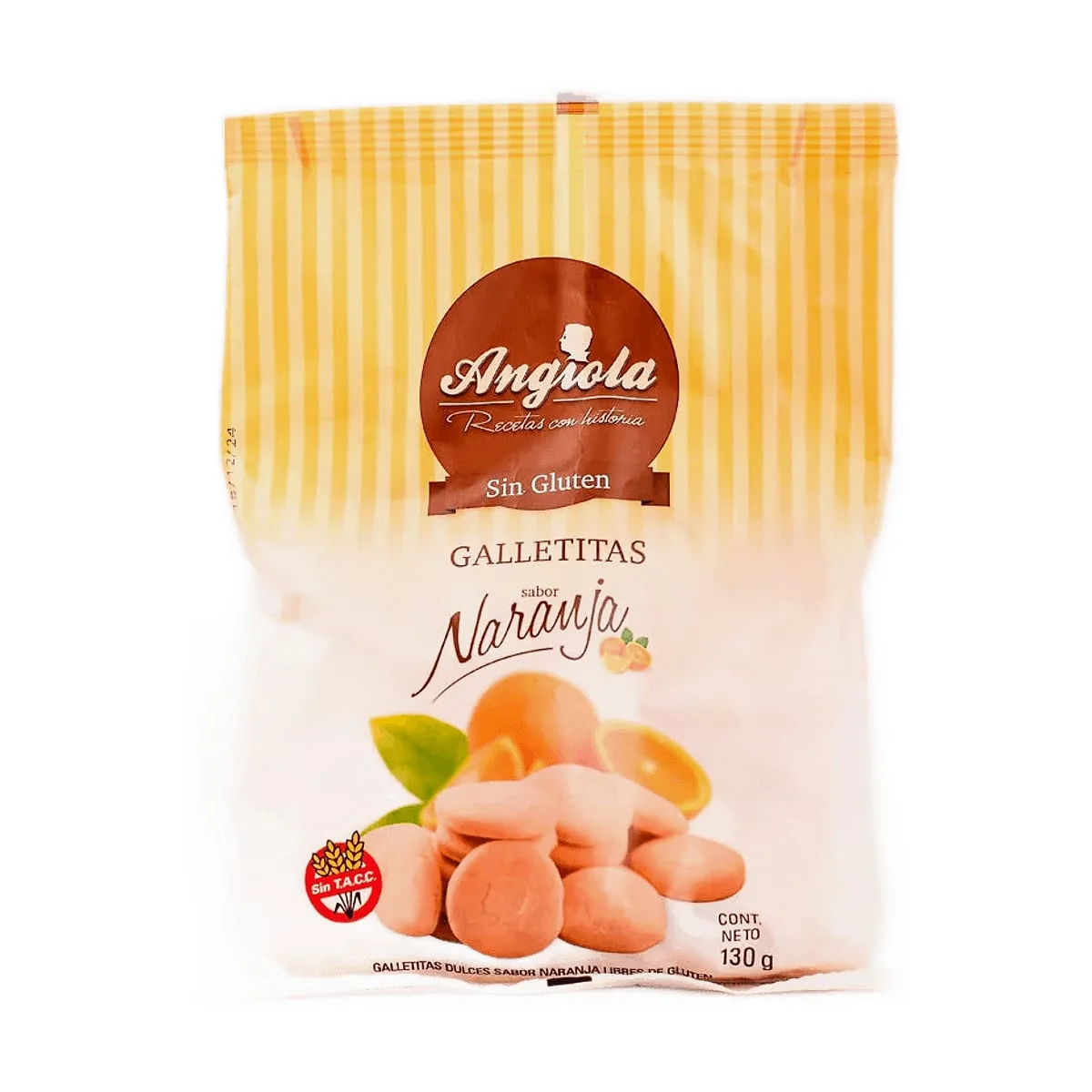 Angiola - Galletitas sin azucar de naranja x 120 gr