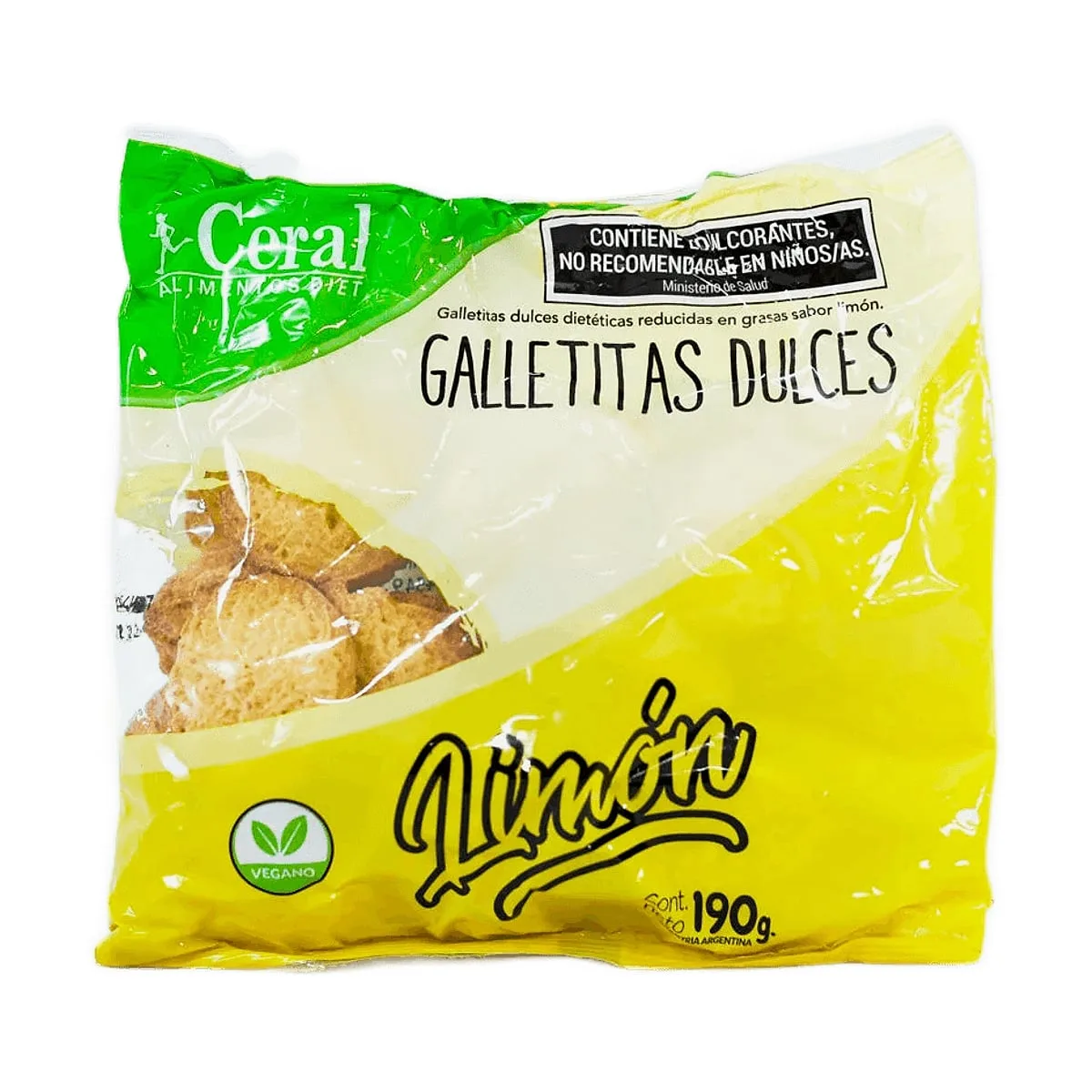 Ceral - Galletitas dulces sin azúcar sabor limón x 190 gr