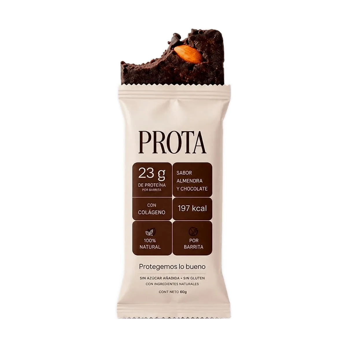 Prota - Barrita de cacao, almendras y sal marina x 59 gr