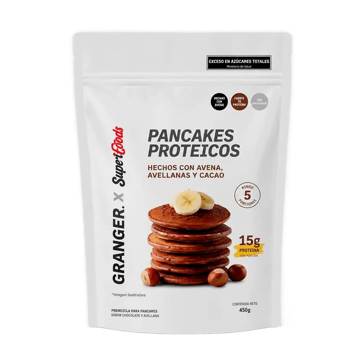 Granger - Premezcla para pancakes proteicos sabor avellanas x 300 gr