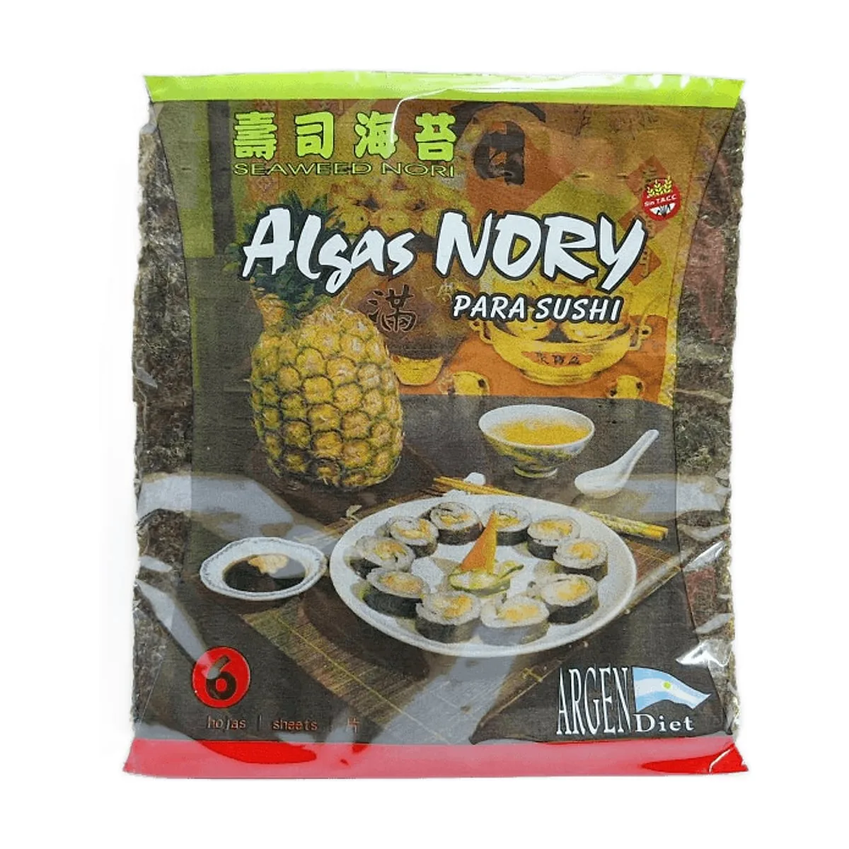 Argendiet - Algas nory para sushi x 6 u