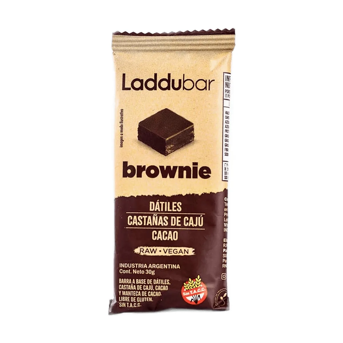 Laddubar - Barritas sabor brownie x 30 gr