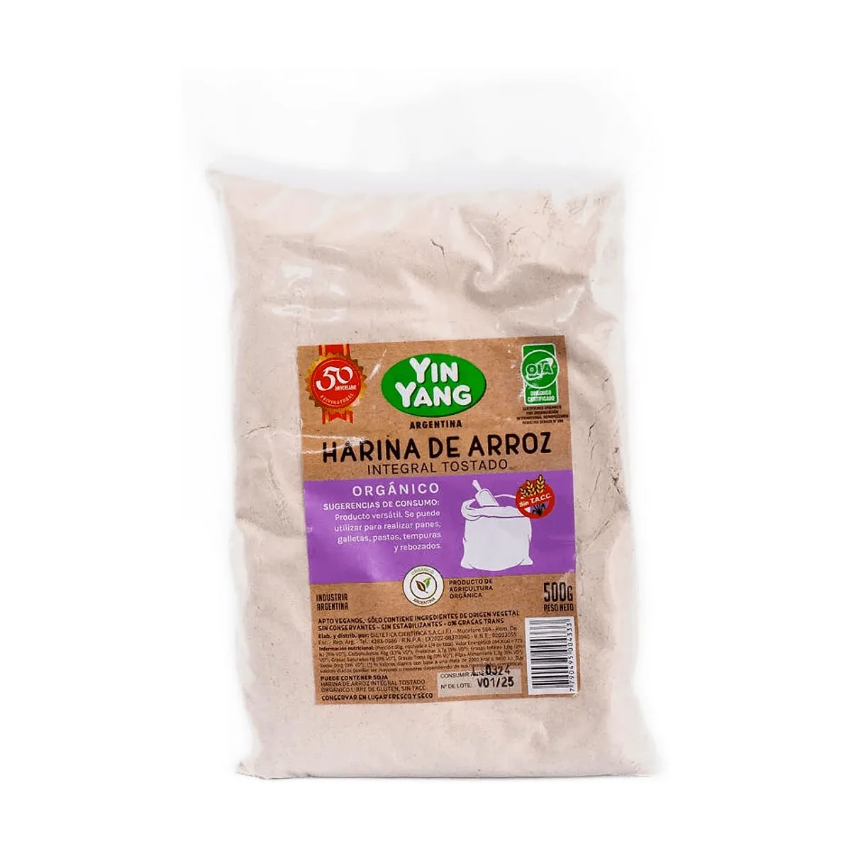 Yin Yang - Harina de arroz integral tostado x 500 gr