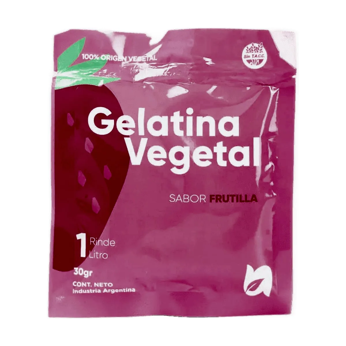 Gelatina Vegetal - Gelatina vegana sabor frutilla x 22 gr