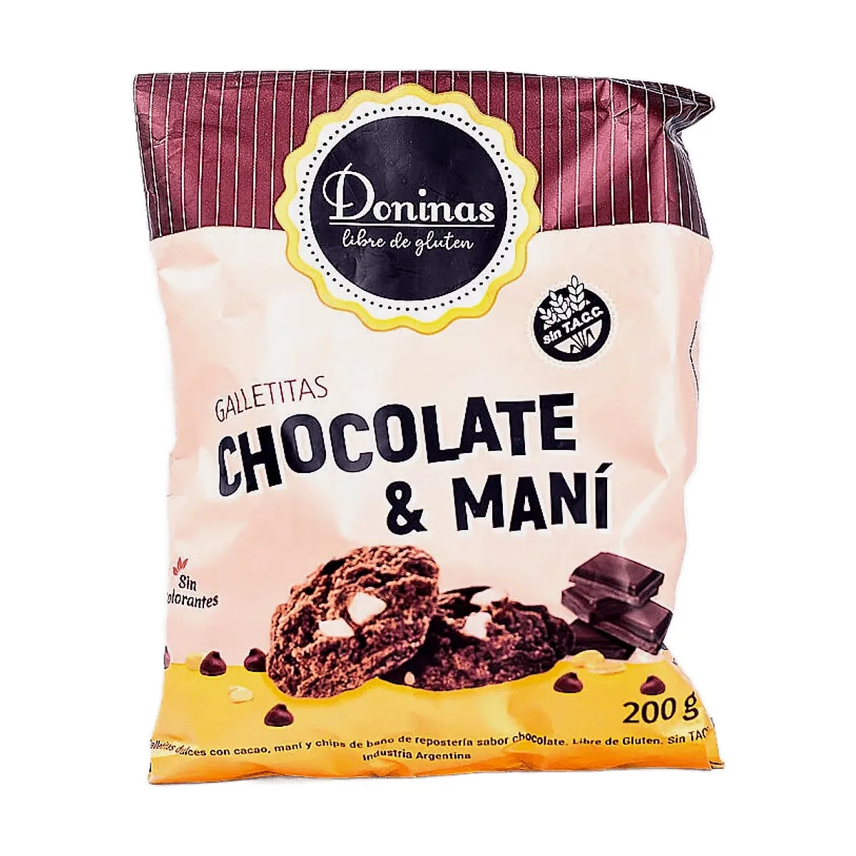 Doninas - Galletitas c/maní y chocolate sin tacc x 200 gr