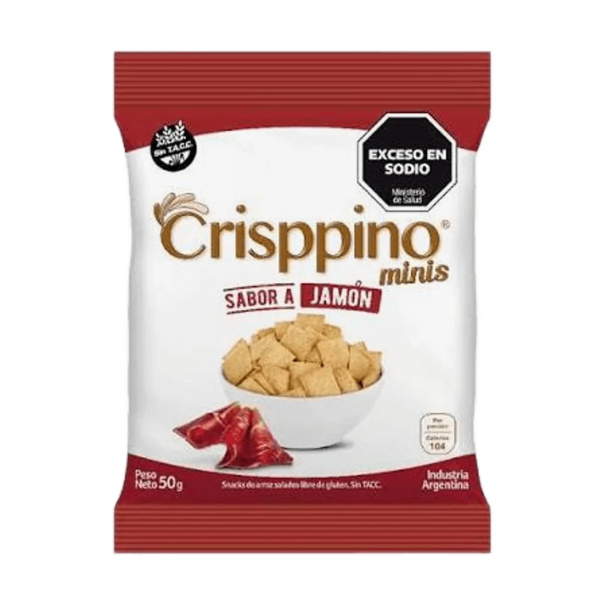 Crisppino - Galletas de arroz sabor jamon x 50 gr
