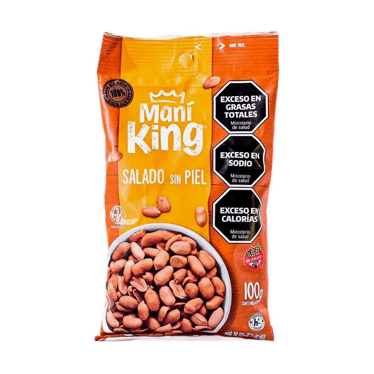 Mani King - Maní salado sin piel x 100 gr