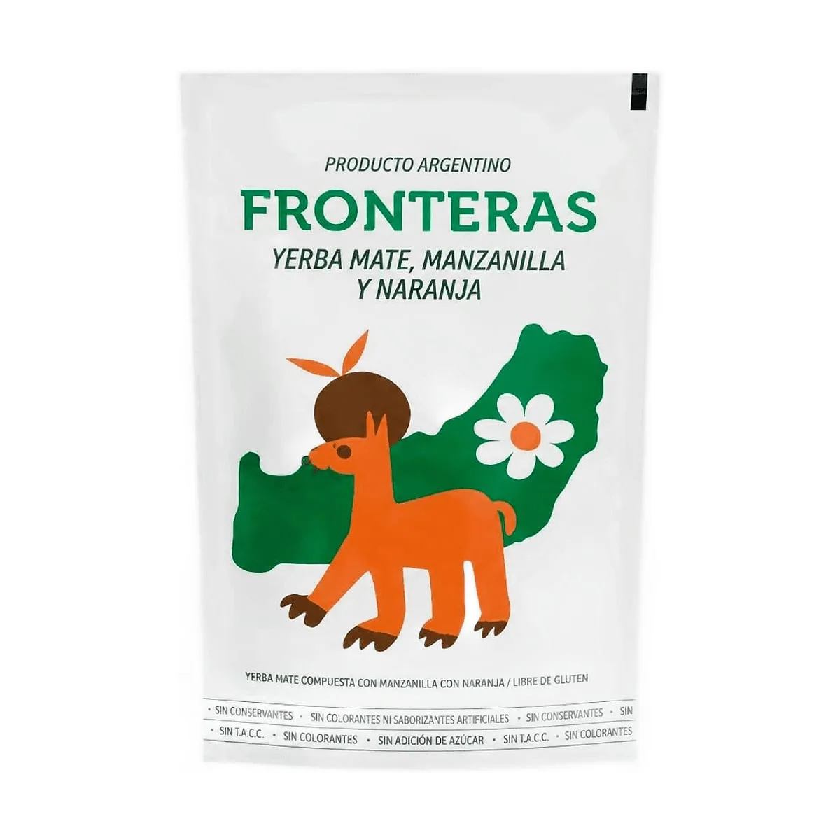 Fronteras - Yerba mate, manzanilla y naranja x 250 gr