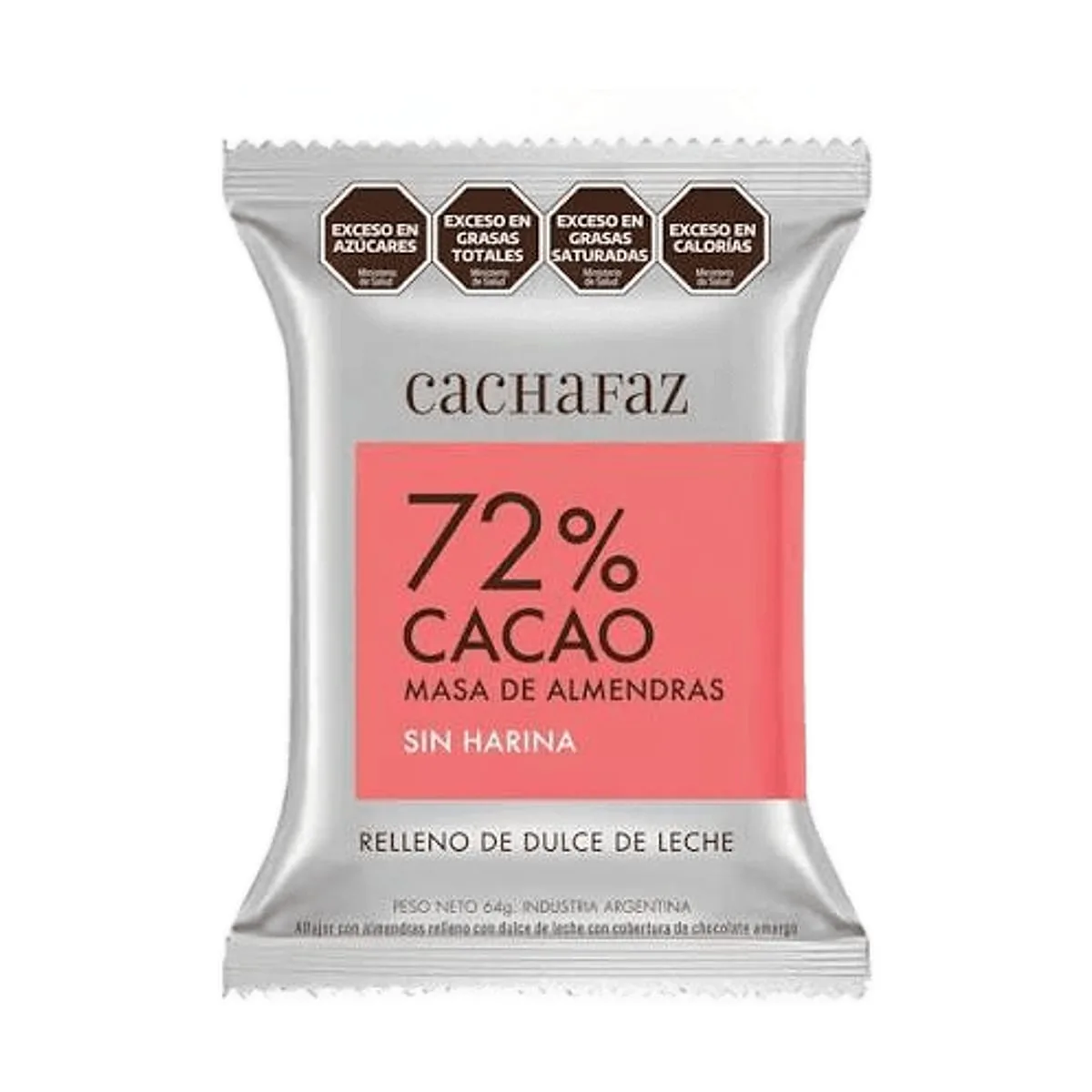 Cachafaz - Alfajor de almendras 72% cacao x 64 gr