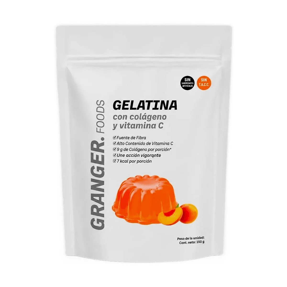 Granger - Gelatina colágeno y vitamina C sabor durazno x 150 gr