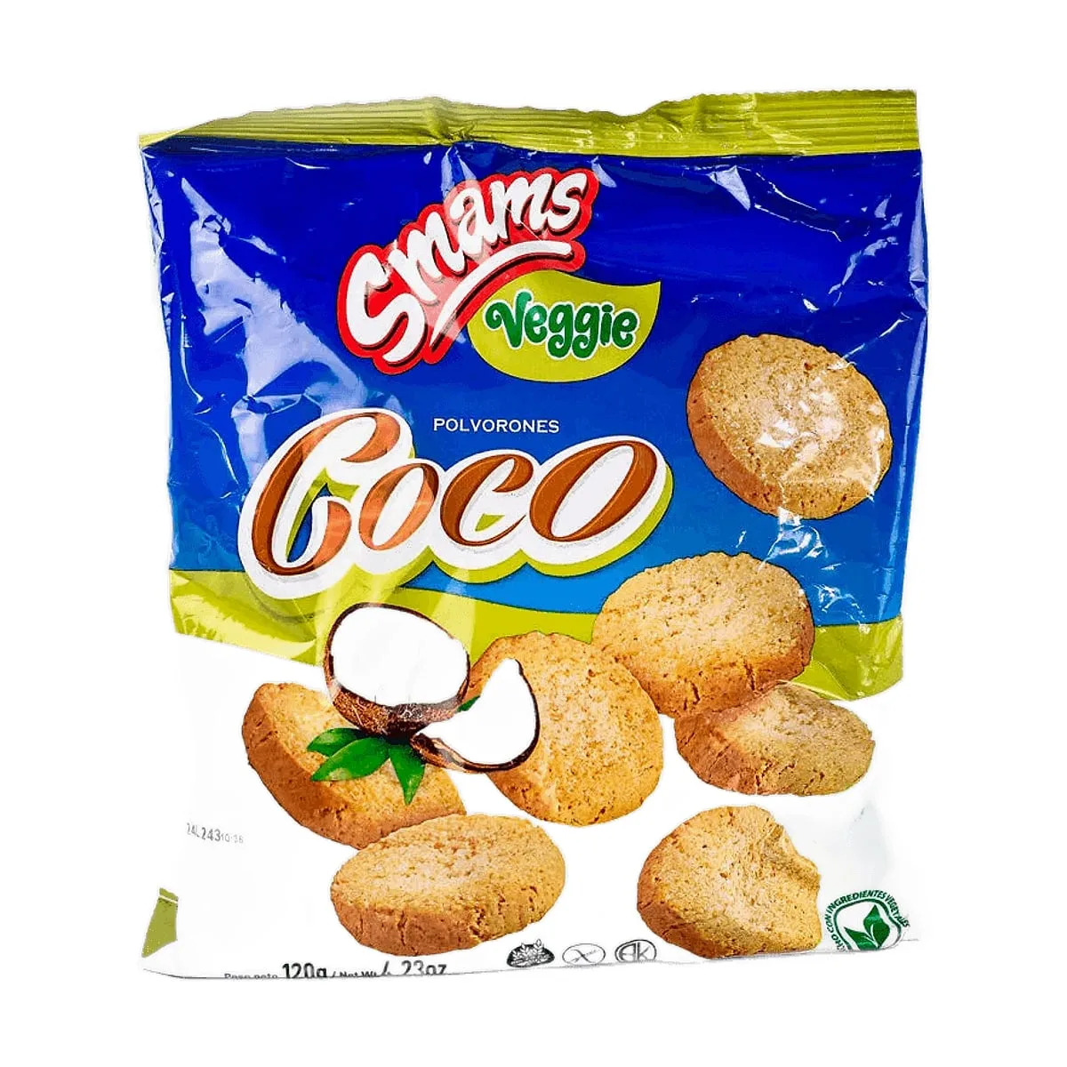 Smams - Galletitas polvorones sabor coco (veggie) x 120 gr