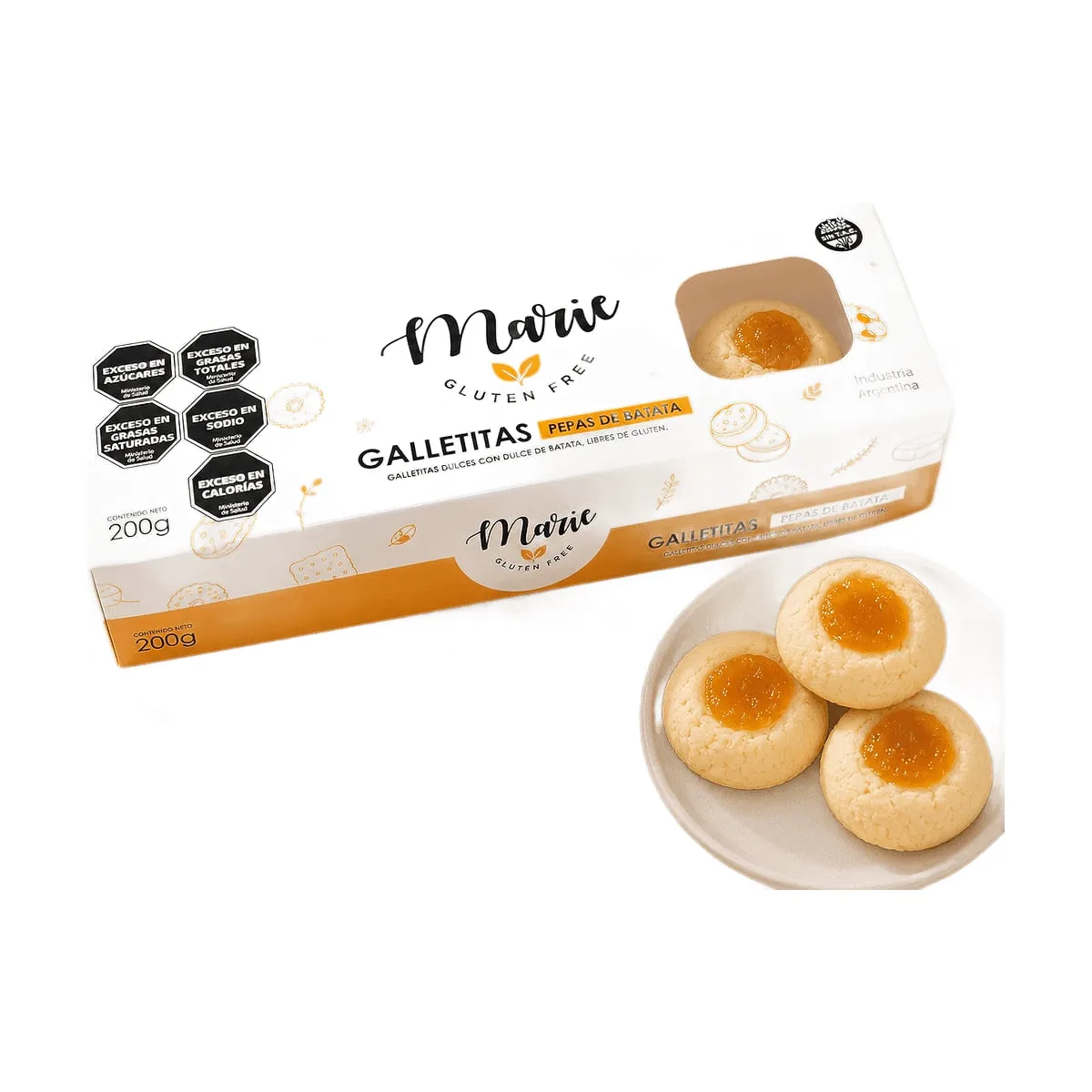 Marie - Galletitas gluten free sabor batata x 200 gr