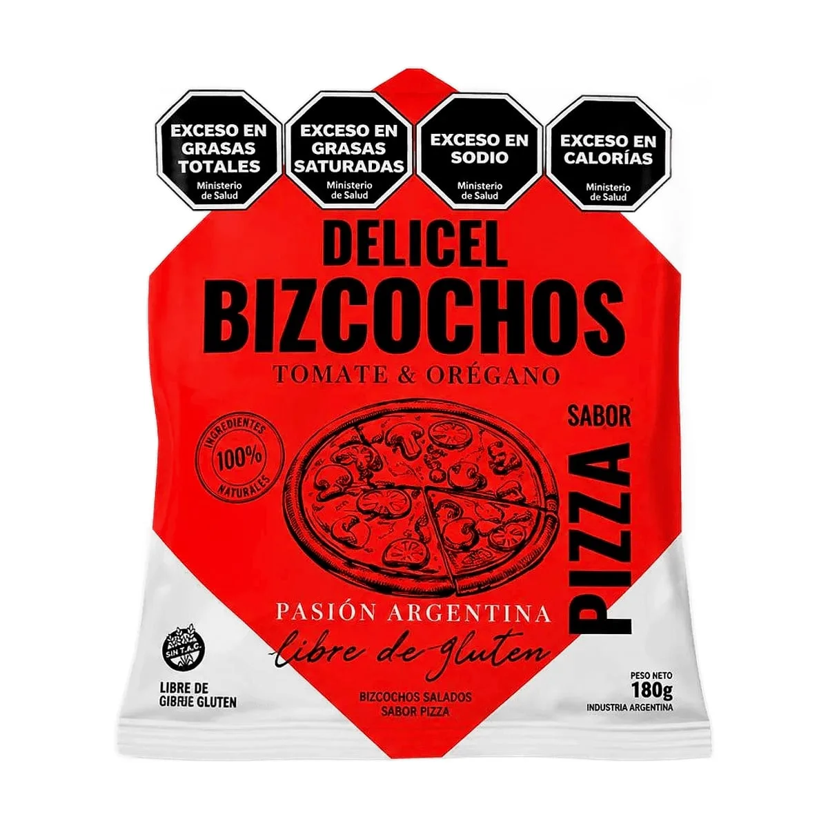 Delicel - Bizcochos sabor pizza x 180 gr