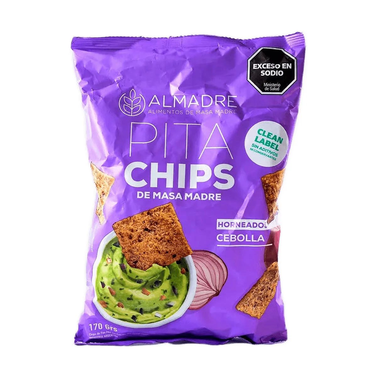 Almadre - Pita chips de masa madre cebolla x 115 gr