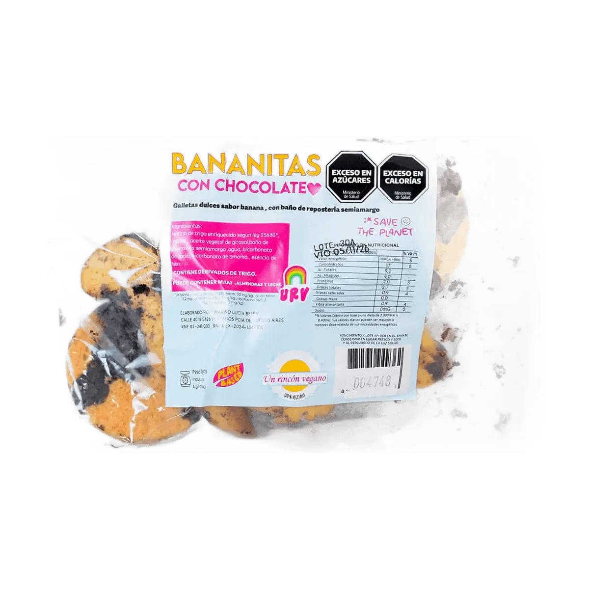 Un Rincon Vegano - Bananitas con chocolate x 170 gr