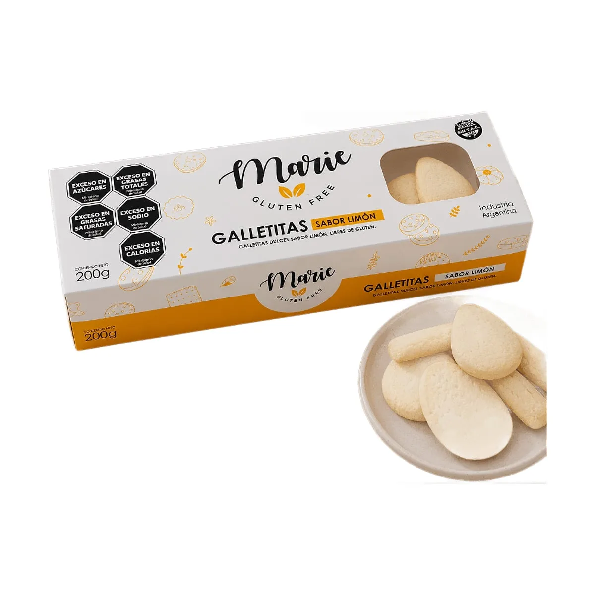 Marie - Galletitas gluten free sabor limon x 200 gr