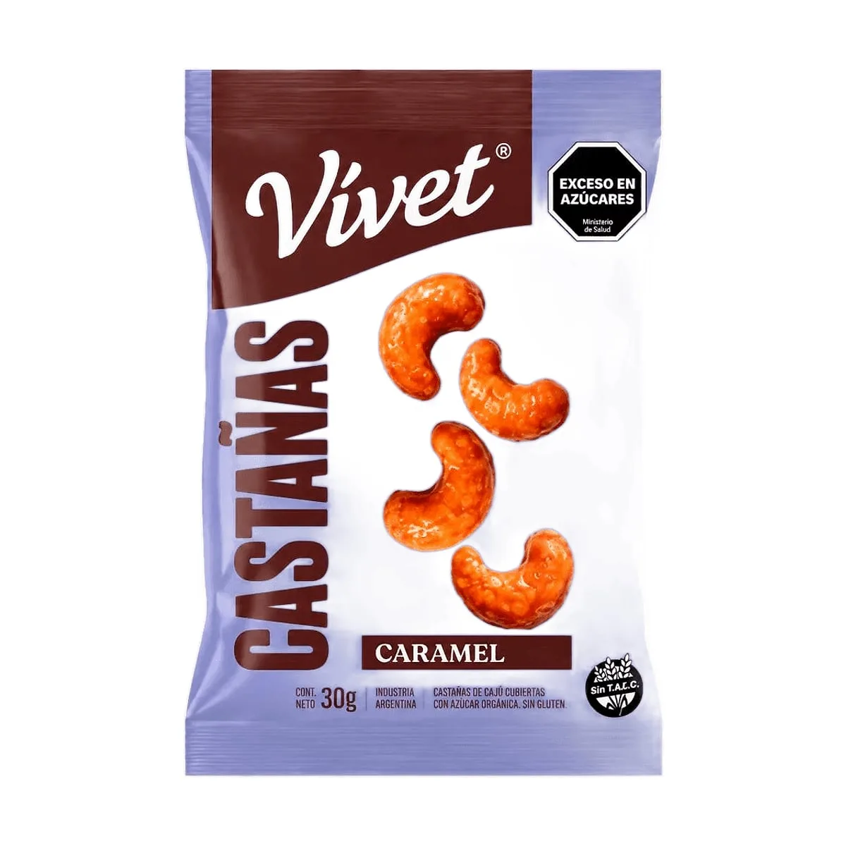 Vivet - Castañas de caju tostadas con azucar x 30 gr