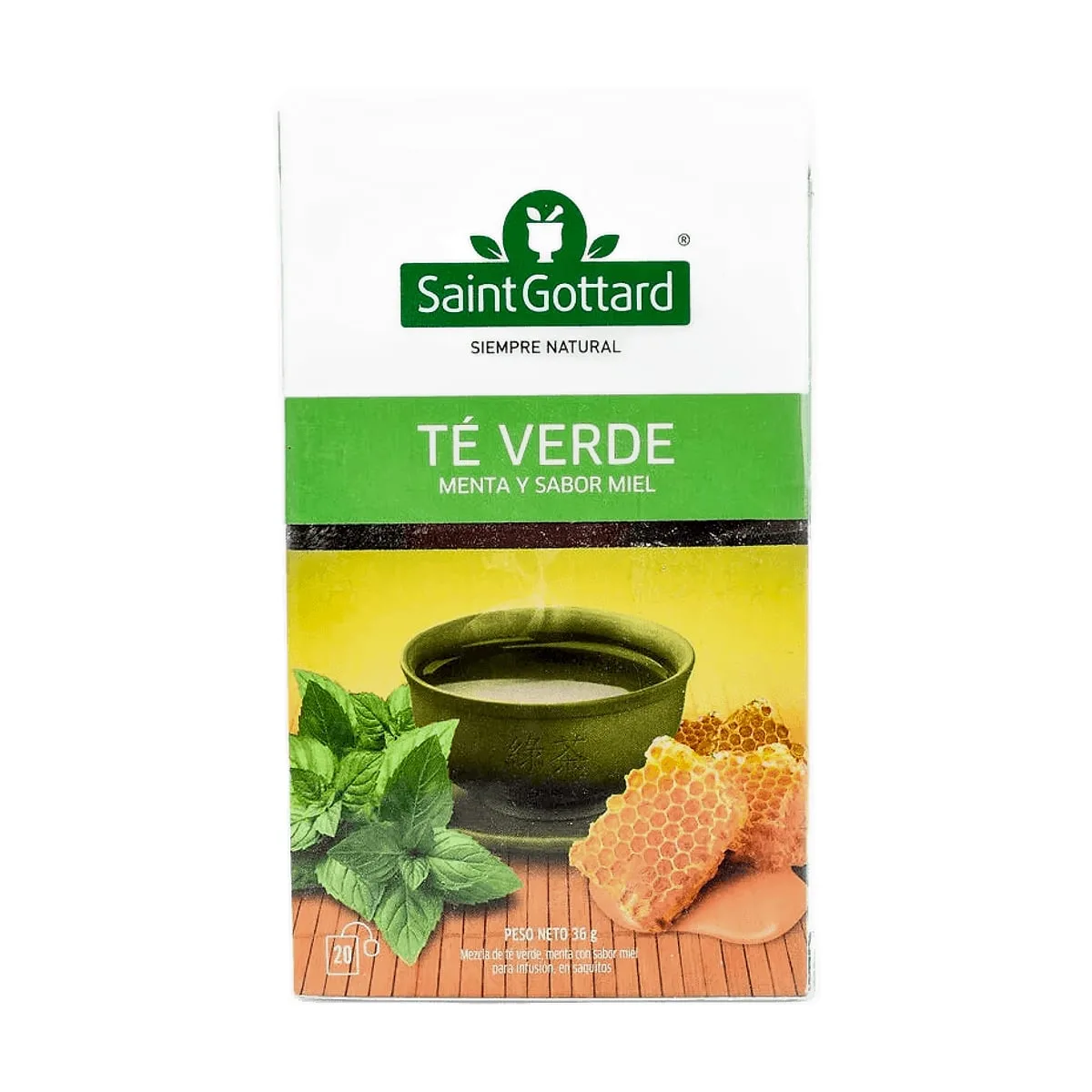 Saint Gottard - Té verde con menta sabor miel x 20 saq