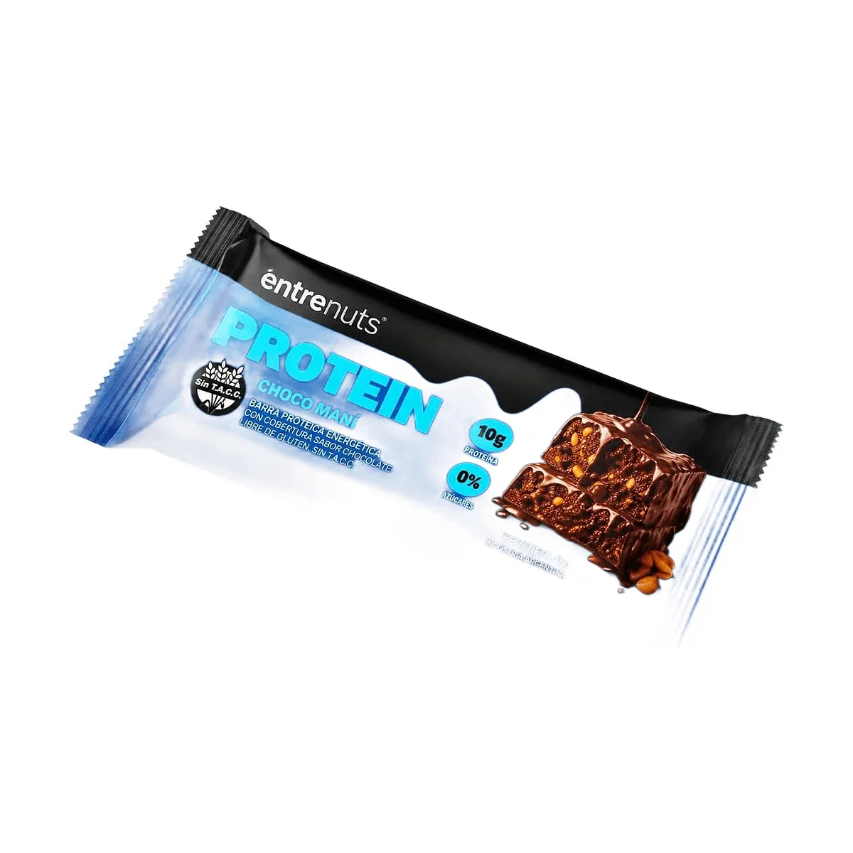 Entrenuts - Barra proteica con chocolate y mani x 45 gr
