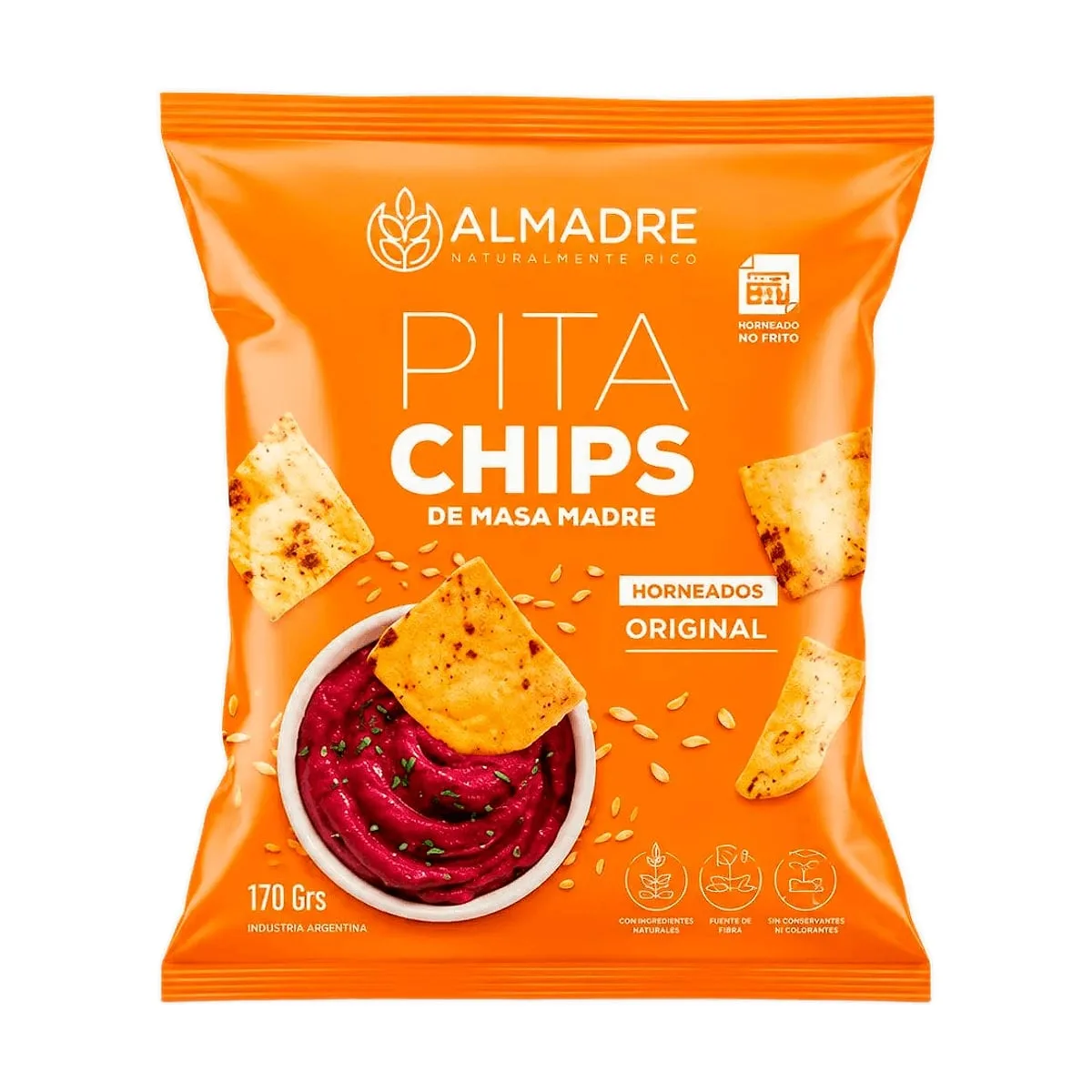 Almadre - Pita chips de masa madre original x 115 gr