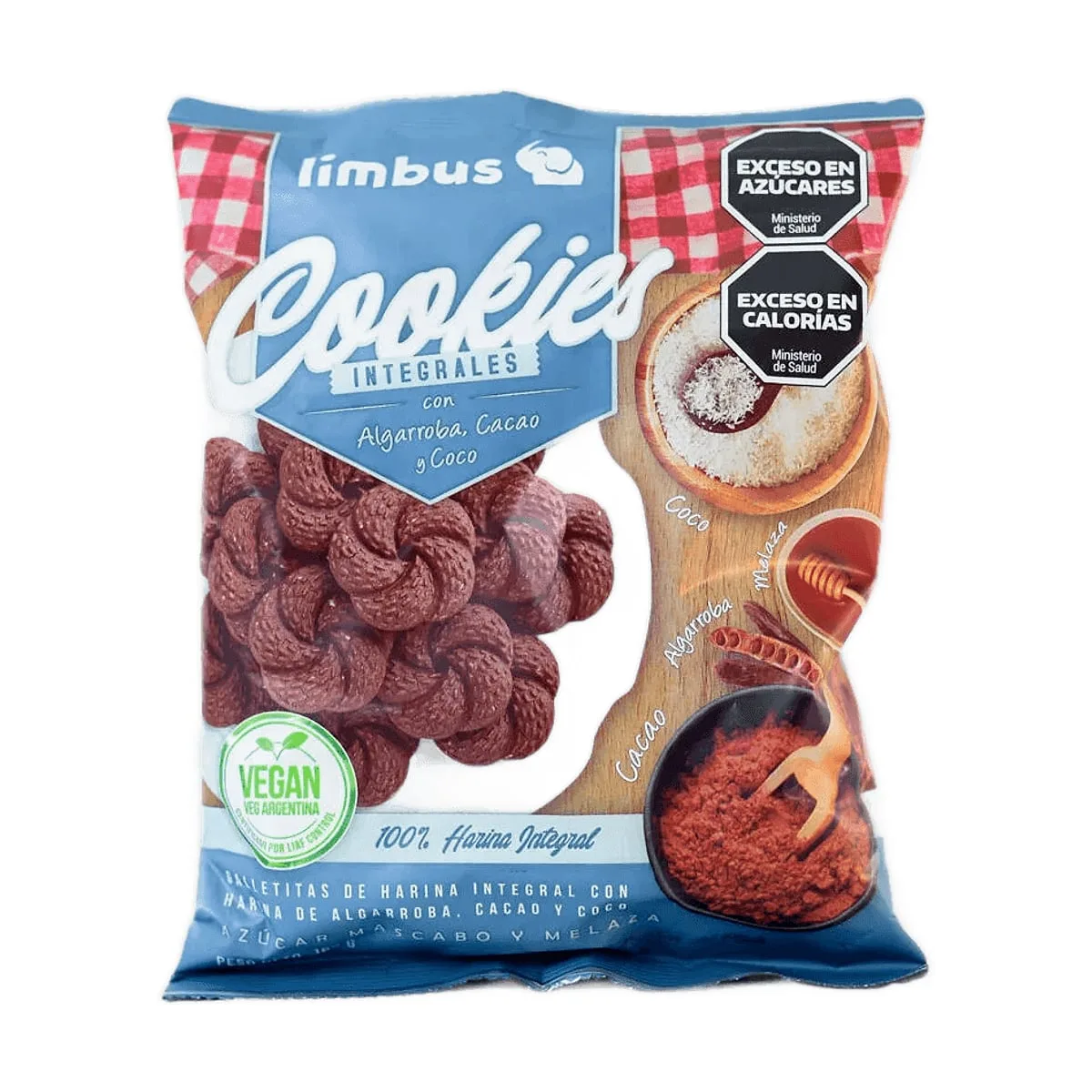 Limbo - Cookies integrales de algarroba, cacao y coco x 160 gr