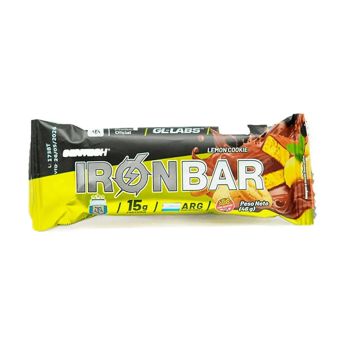 Gentech - Ironbar sabor mousse de limón x 46 gr