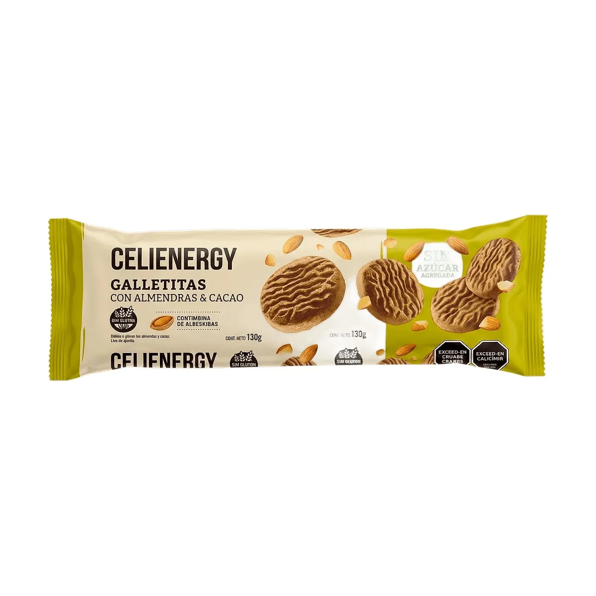 Celienergy - Galletitas con almendras y cacao sin azucar x 130 gr