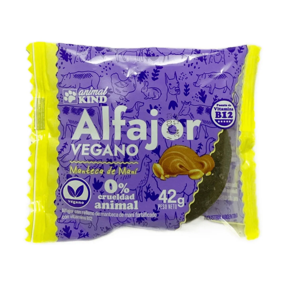 Animal Kind - Alfajor bañado y relleno de manteca de mani x 50 gr