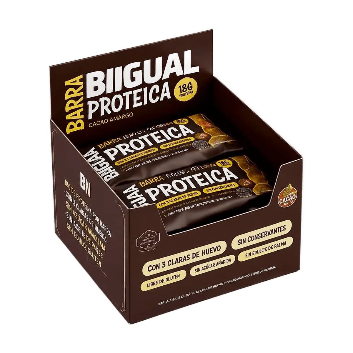 Bigual - Barra proteica sabor cacao amargo x 50 gr