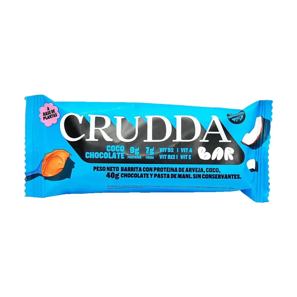 Crudda - Barrita sabor coco chocolate x 40 gr