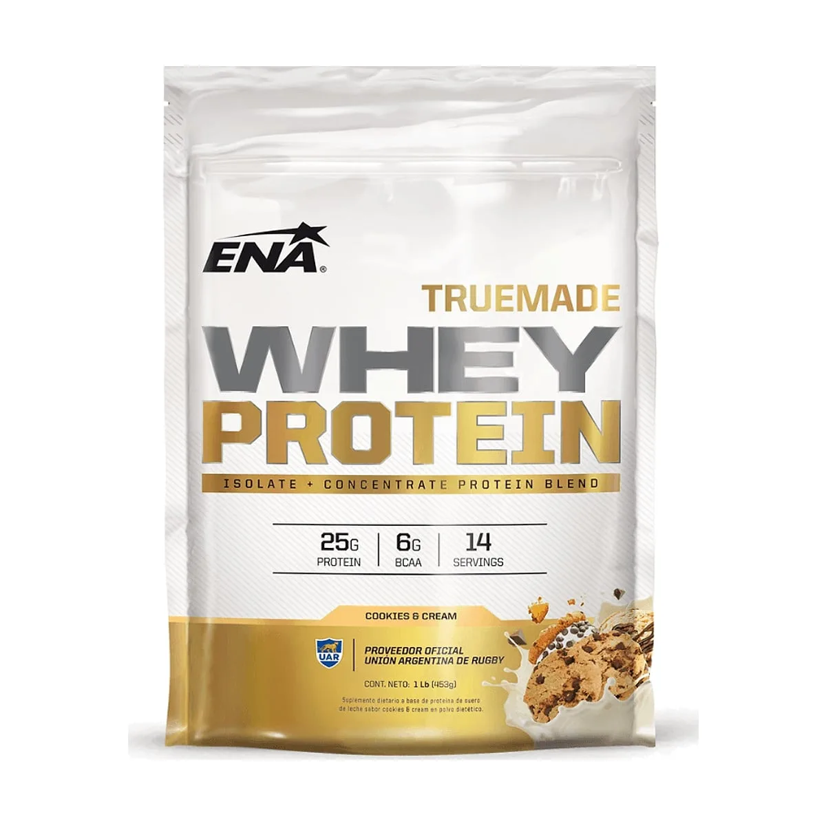 Ena - Truemade whey protein cookies and cream x 454 gr