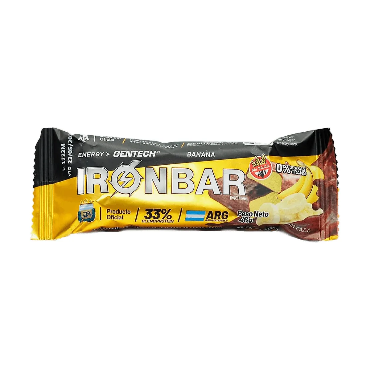 Gentech - Ironbar sabor banana x 46 gr