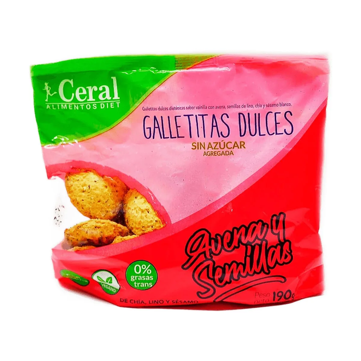 Ceral - Galletitas integrales sin azúcar con avena y semillas x 180 gr