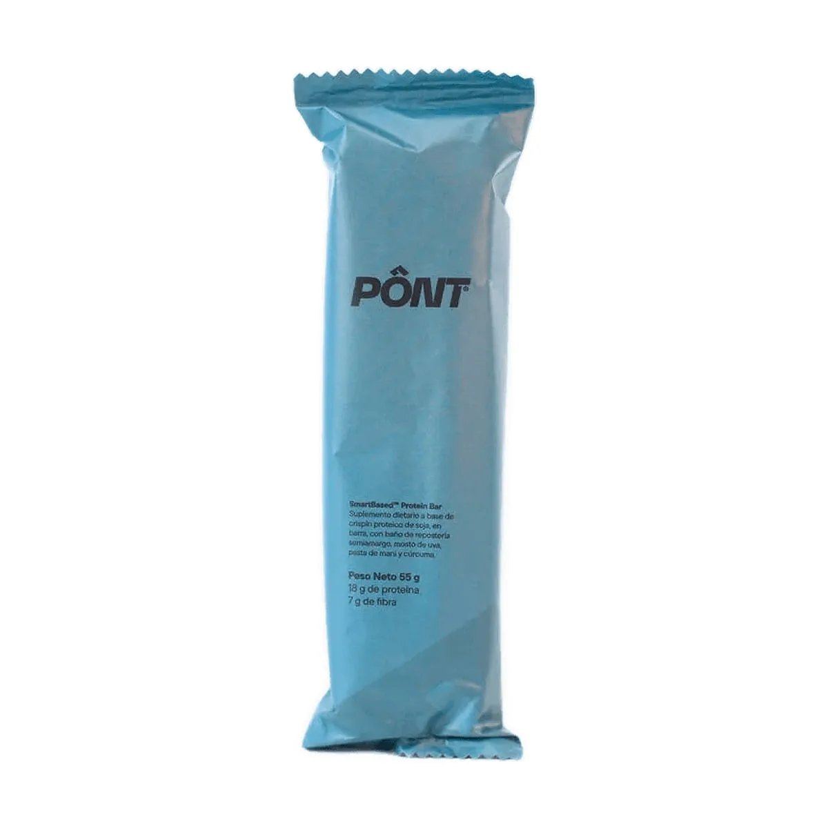 Pont - Barra proteica de pasta de mani, curcuma y baño de reposteria semiamargo x 55 gr