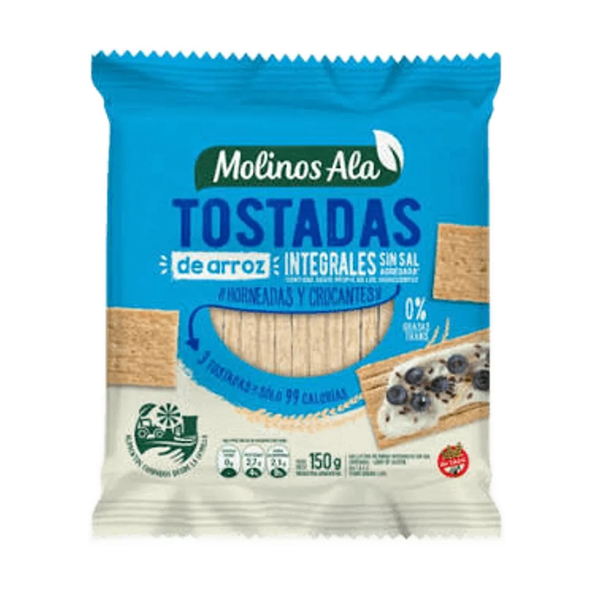 Molinos Ala - Tostadas de arroz integrales sin sal x 150 gr