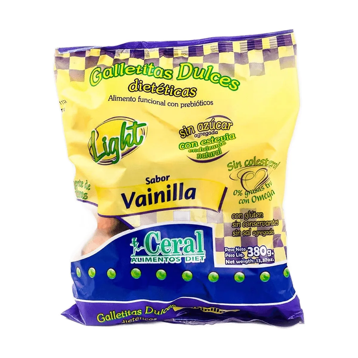 Ceral - Galletitas dulces sin azúcar sabor vainilla x 380 gr