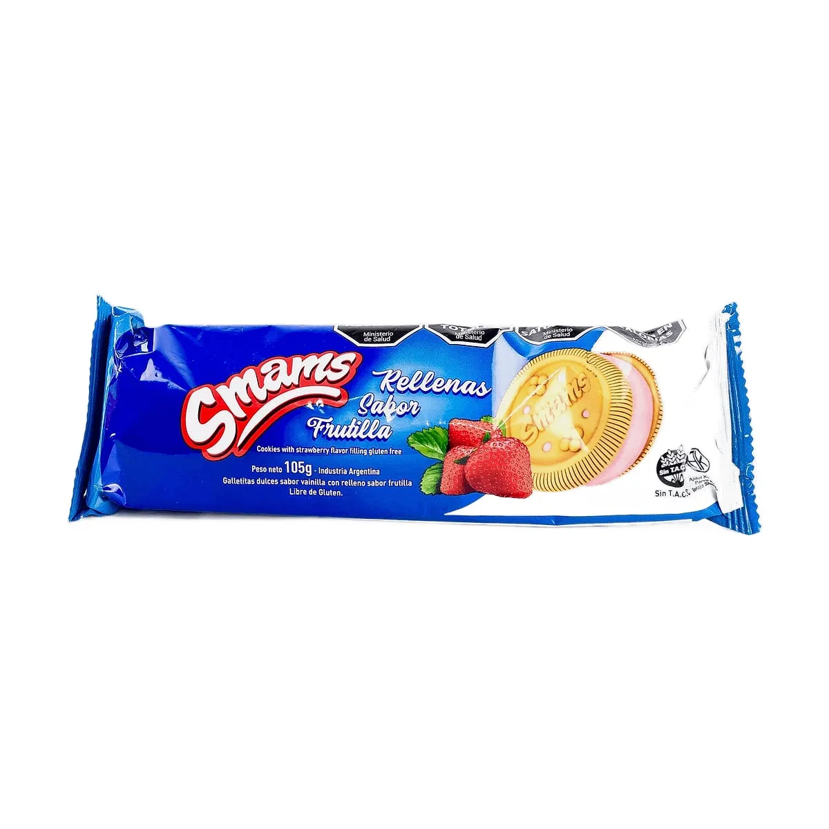 Smams - Galletitas rellenas sabor frutilla x 105 gr