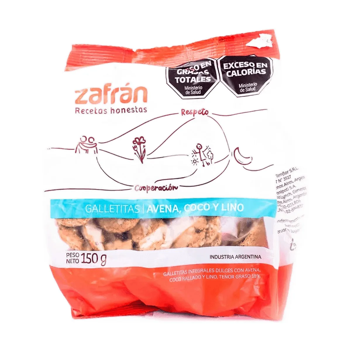 Zafran - Galletitas de avena, coco y lino x 150 gr