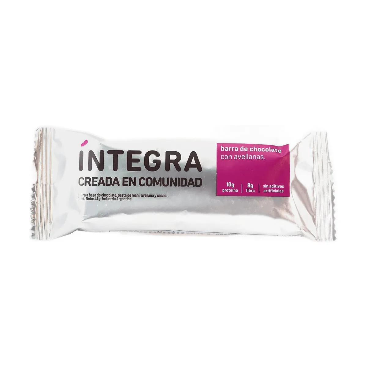 Integra - Barra proteica de chocolate, pasta de mani y avellanas x 45 gr