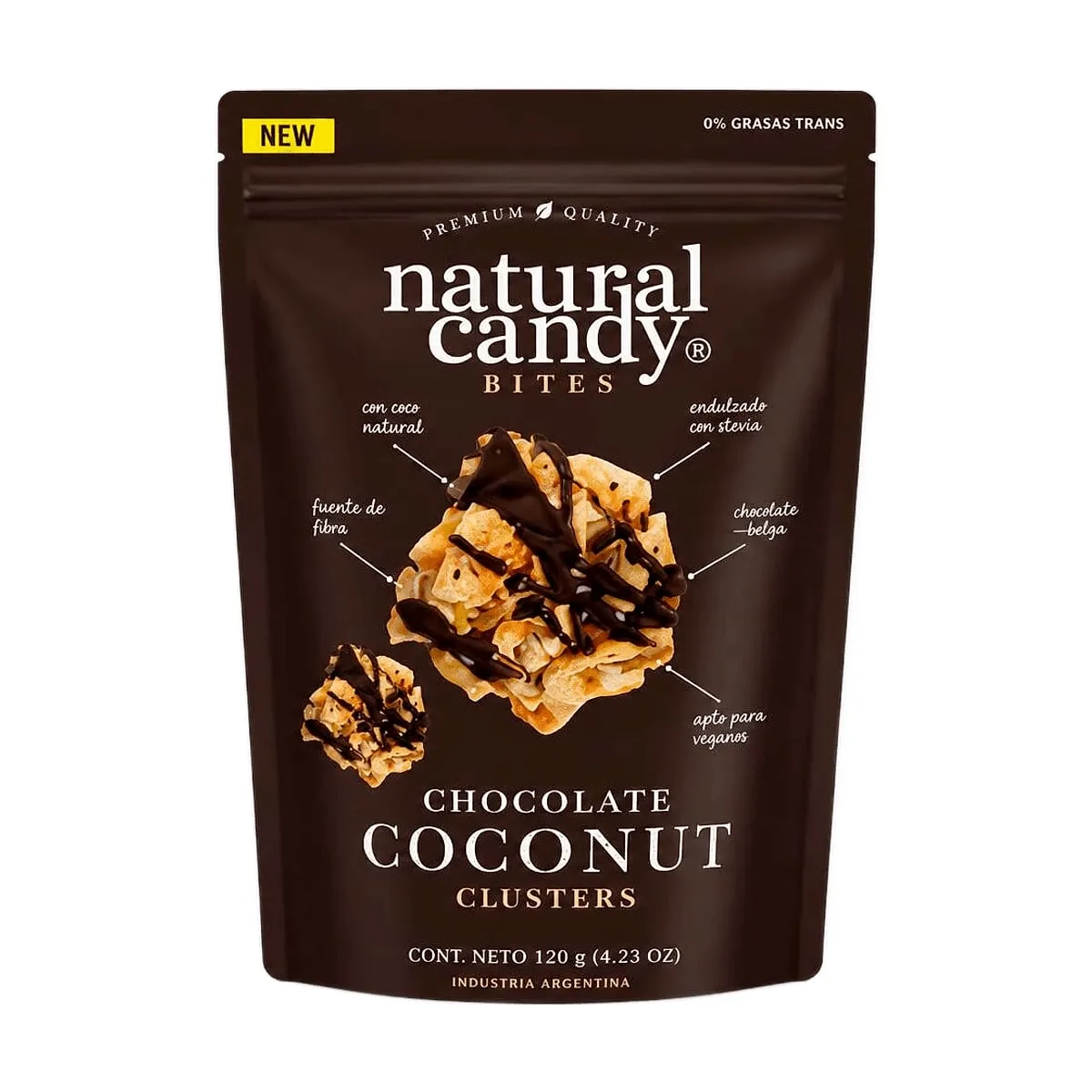 Natural Candy - Chocolate chip coconut clusters x 100 gr