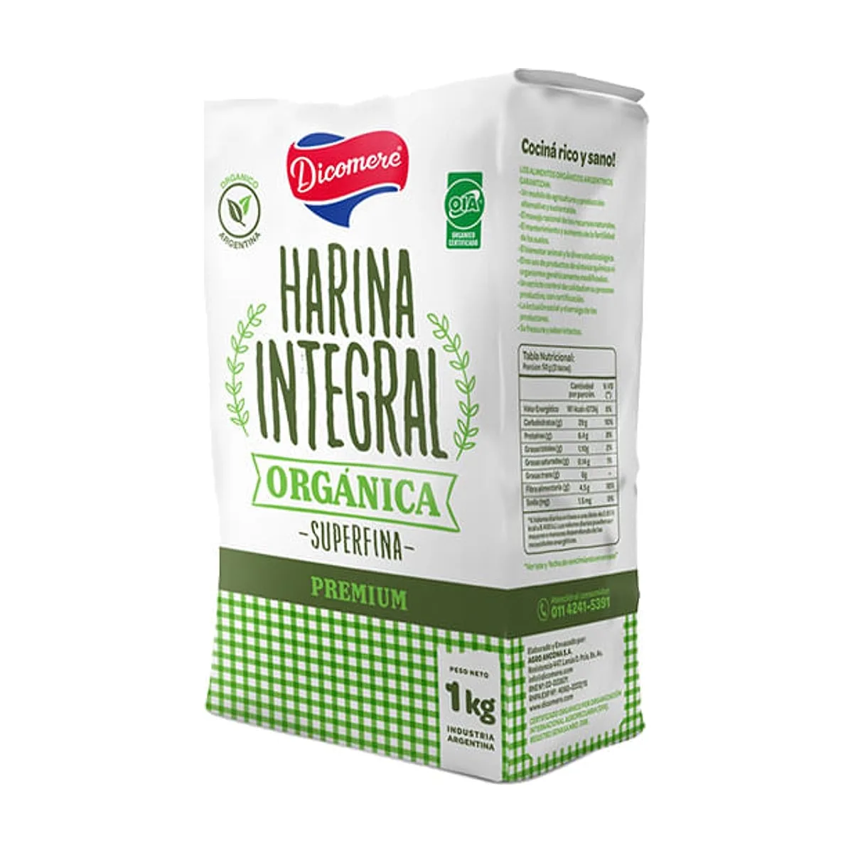 Dicomere - Harina integral organica x 1 kg