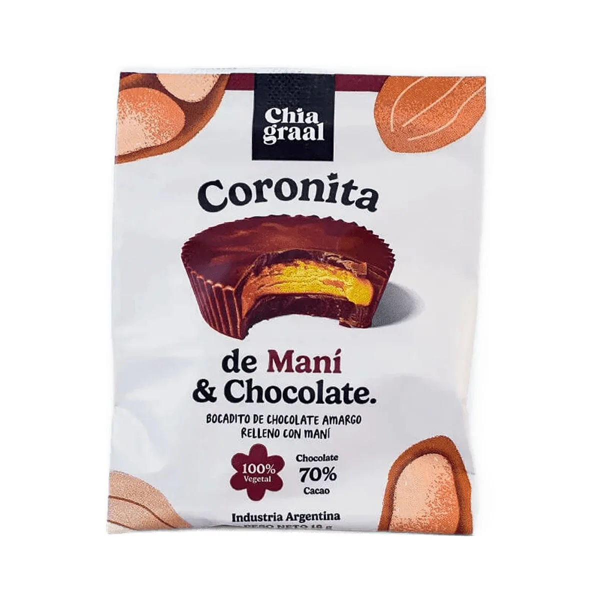 Chia Graal - Coronita de mani y chocolate x 18 gr