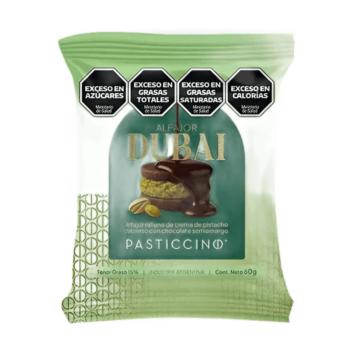 Pasticcino - Alfajor dubai de pistacho con chocolate semiamargo x 55 gr