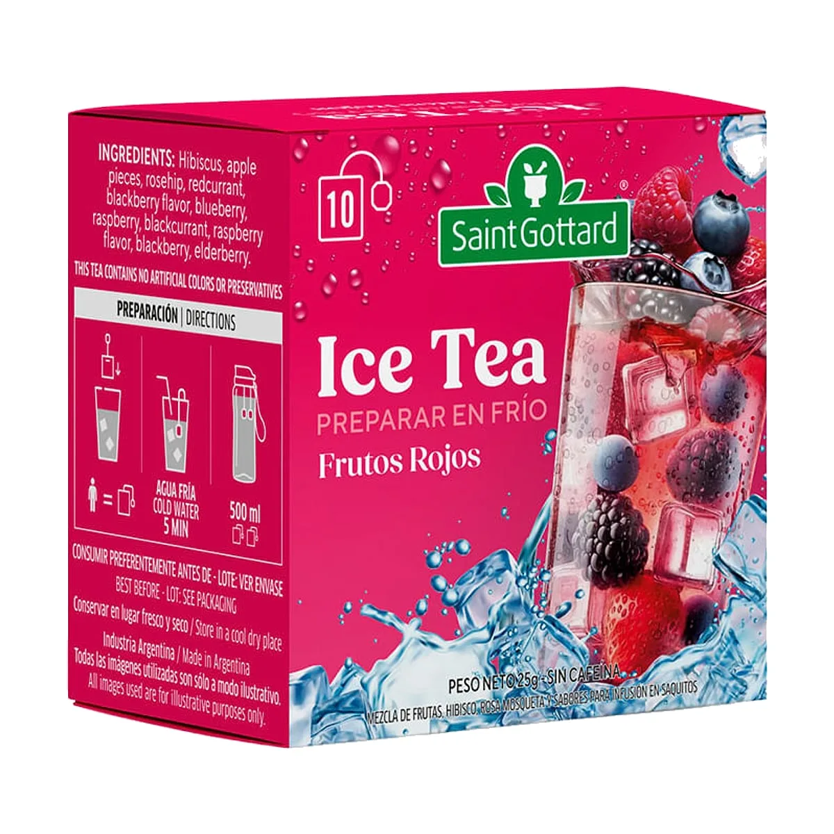 Saint Gottard - Ice Tea de Frutos Rojos x 10 saq