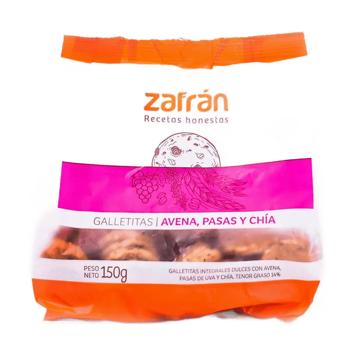 Zafran - Galletitas de avena, pasas y chía x 150 gr