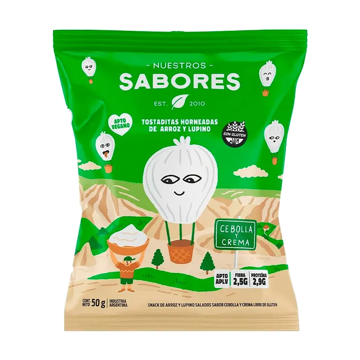 Nuestros Sabores - Tostaditas de arroz y lupino sabor babaganush x 50gr